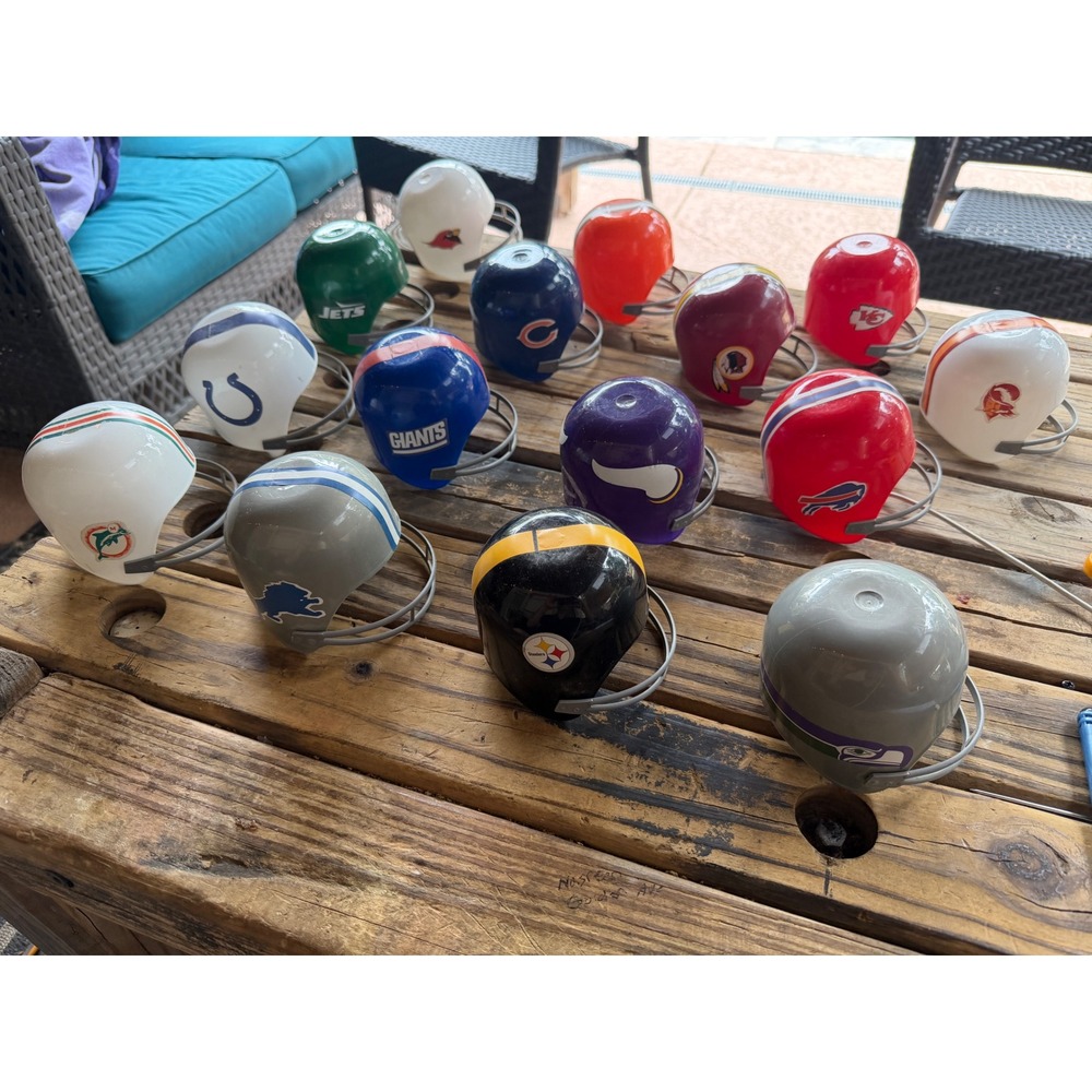 Vintage NFL Gumball Machine Mini Helmets Lot of 14 Mixed Teams Collectible Toys